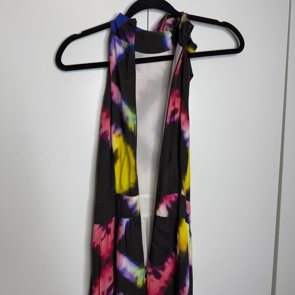 Busayo X RTR - Rainbow Tie Dye Maxi High Neck Dress - Size 0 - Picture 6 of 13